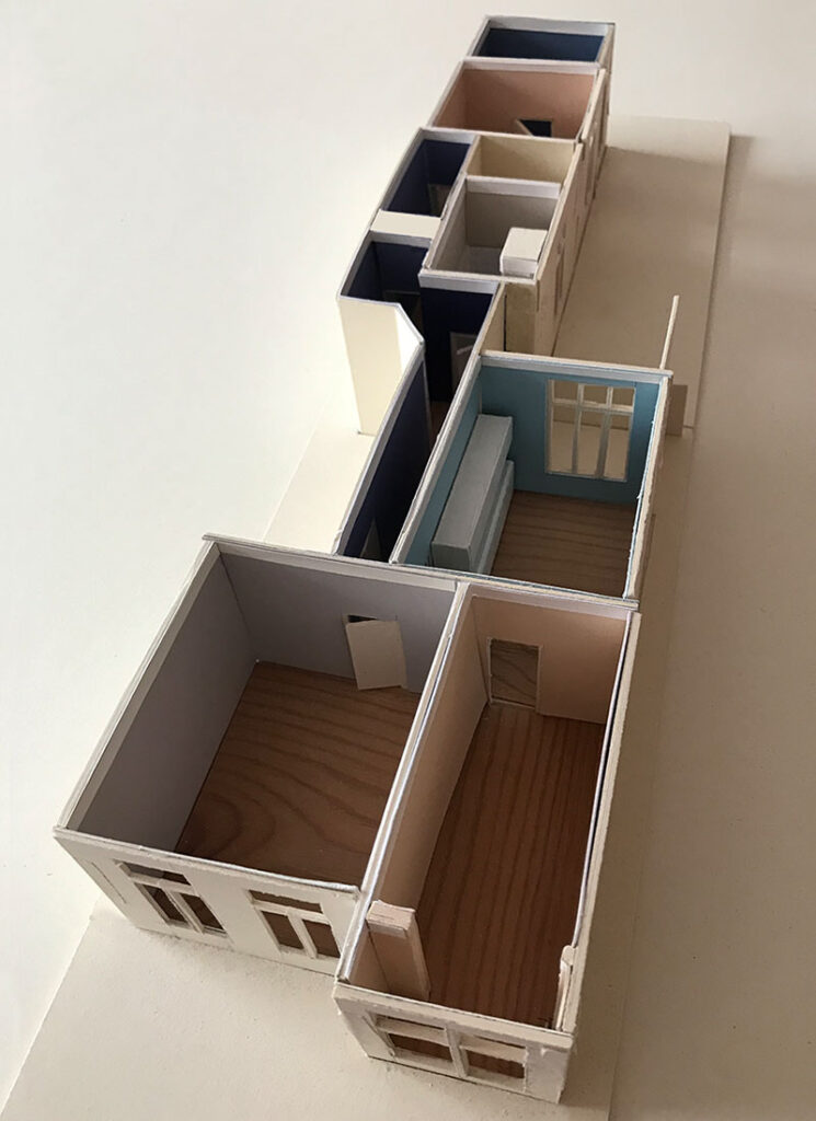 Modell des Farbplans einer Kölner Wohnung