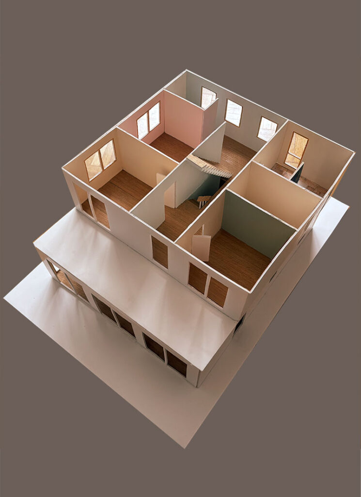 Modell des Farbplans eines Neubau-Hauses