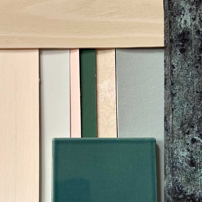 Farb- und Materialkonzept eines Einfamilienhauses